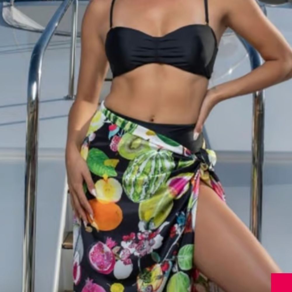 Christian Lacroix x swiminista swim trusty short sarong Jardin exo'chic print